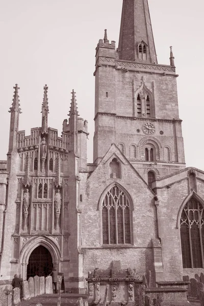 Église Paroissiale Burford Angleterre Royaume Uni Noir Blanc Sepia Tone — Photo