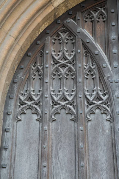 Houten Deur Gloucester Cathedral Engeland — Stockfoto