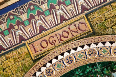 Logrono Tabelası; Plaza de Espana Meydanı; Sevilla; İspanya