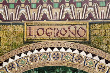 Logrono Tabelası; Plaza de Espana Meydanı; Sevilla; İspanya