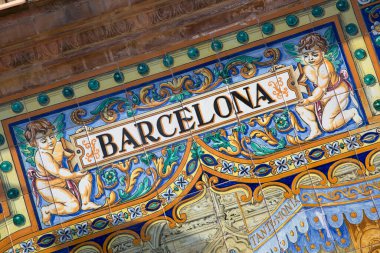 Barselona Tabelası; Plaza de Espana Meydanı, Sevilla; İspanya