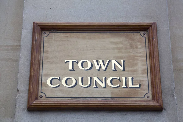 Town Council Sign Building Facade — Stock Photo, Image