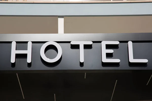 Hotel Sign Building Facade — Stock Photo, Image