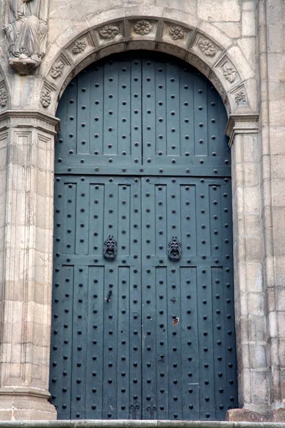 Cathedral Door Orense Galicia Spain — Stock Photo, Image