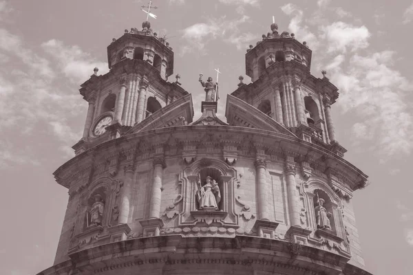 Virgen Peregrina Church Pontevedra Galiza Espanha Preto Branco Sepia Tone — Fotografia de Stock