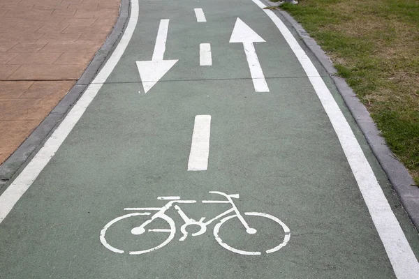 Piste Cyclable Avec Symbole Vélo — Photo