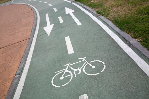 Bicycle Lane Urban Setting — Stock Photo, Image