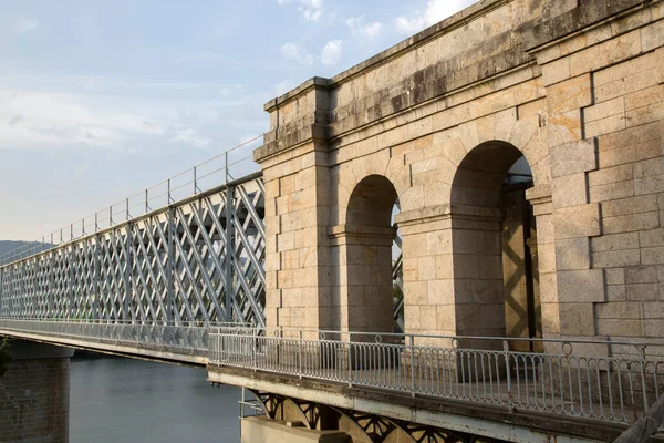 Międzynarodowy Most 1886 Tuy Walencji Hiszpania Portugalia — Zdjęcie stockowe