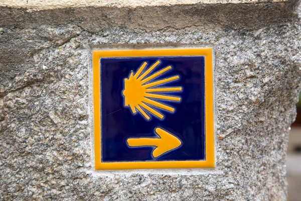 Camino Santiago Sign Γαλικία Ισπανία — Φωτογραφία Αρχείου