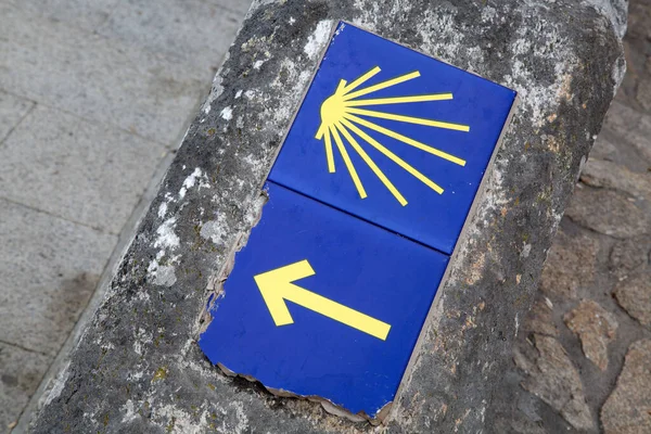 Camino Santiago Sign Oia Γαλικία Ισπανία — Φωτογραφία Αρχείου