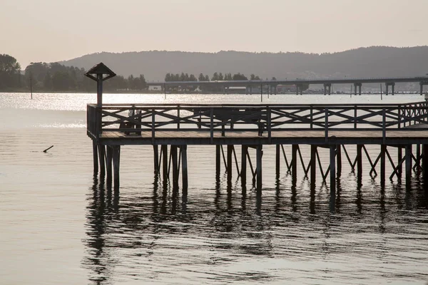 Riverside Pier Walk Noia Galice Espagne — Photo