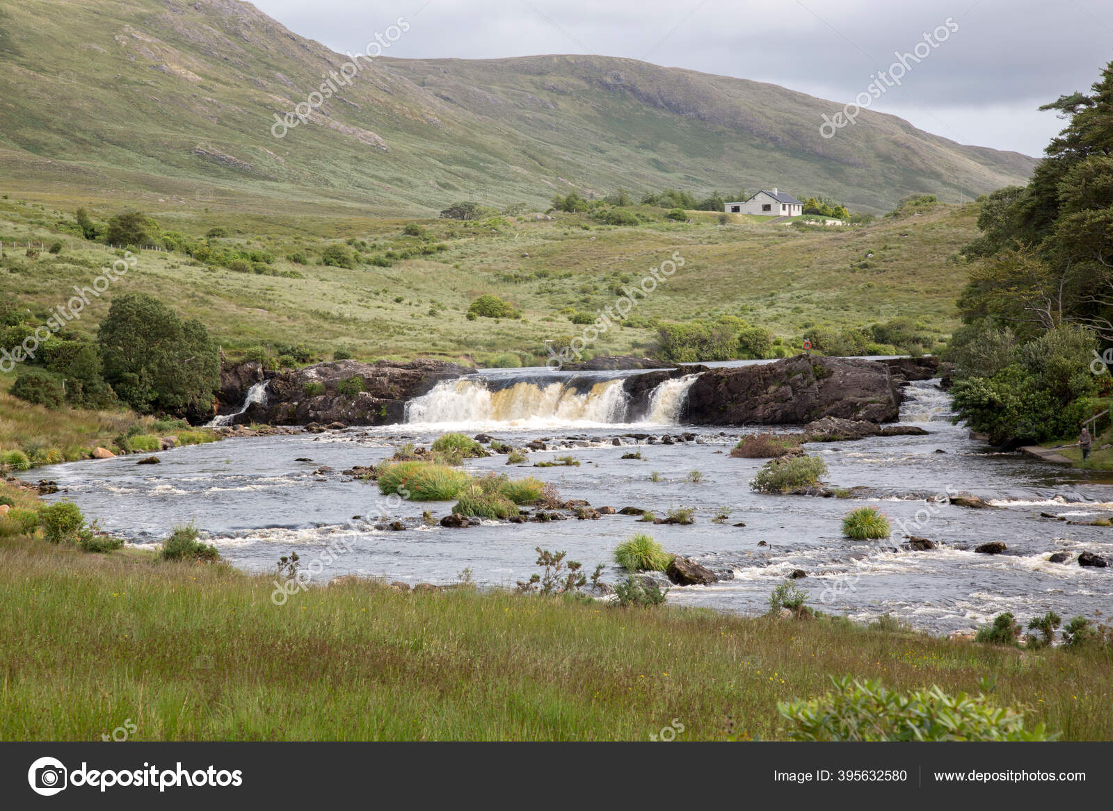Aasleagh Falls Killary Fjord Connemara National Park Ireland Stock