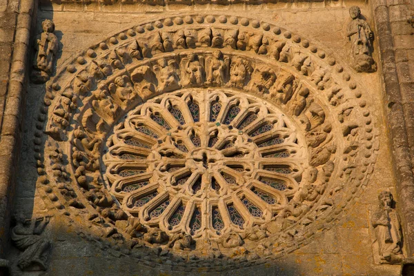 Rose Window San Martino Church Noia Galicia Spain — стокове фото