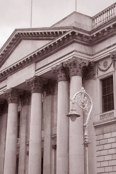 City Hall Facade Δουβλίνο Ιρλανδία Μαύρο Και Άσπρο Τόνο Sepia — Φωτογραφία Αρχείου
