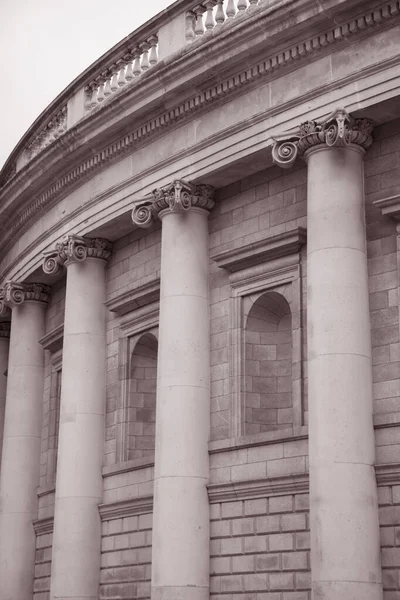 Rlanda Bankası Binası Cephesi Dublin Siyah Beyaz Sepya Tonu — Stok fotoğraf