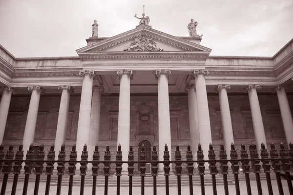 Bâtiment Bank Ireland Dublin Noir Blanc Sepia Tone — Photo