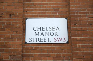 Chelsea Köşkü Sokak Tabelası; Londra; İngiltere; İngiltere