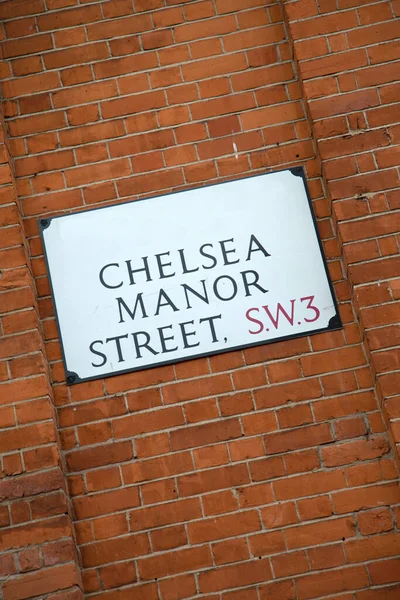 Chelsea Manor Street Sign Londres Inglaterra Reino Unido —  Fotos de Stock