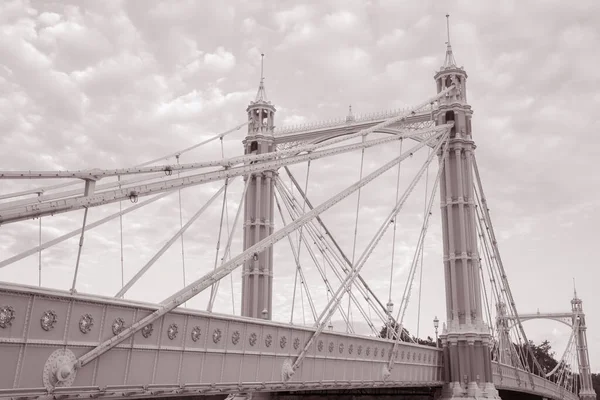 Albert Bridge Chelsea Londres Angleterre Royaume Uni Noir Blanc Sepia — Photo
