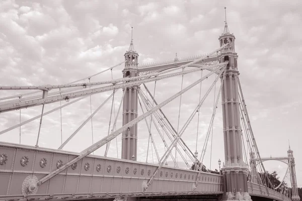 Albert Bridge Chelsea Λονδίνο Αγγλία Ηνωμένο Βασίλειο Μαύρο Και Άσπρο — Φωτογραφία Αρχείου