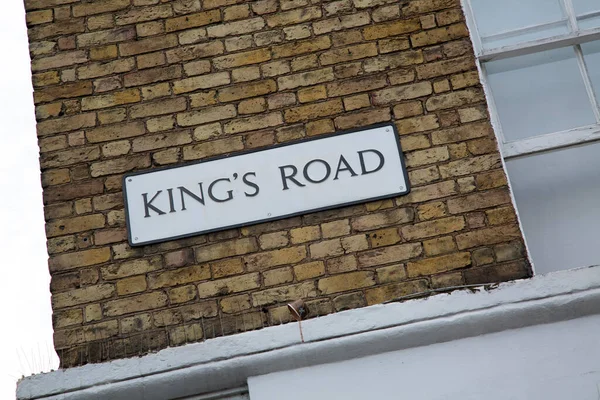 Kings Road Street Sign Chelsea Londres Inglaterra Reino Unido — Fotografia de Stock