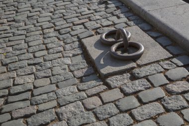Quay ve Cobblestones, Christianshavn, Kopenhag, Danimarka
