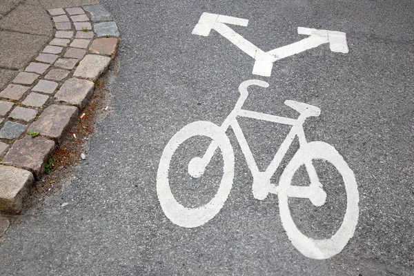 Bisiklet Yolu Şareti Malmö Sveç — Stok fotoğraf
