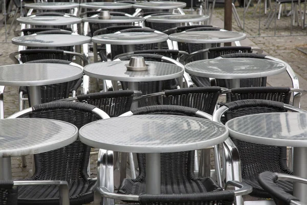 Cafe Table Chairs Μάλμε Σουηδία — Φωτογραφία Αρχείου