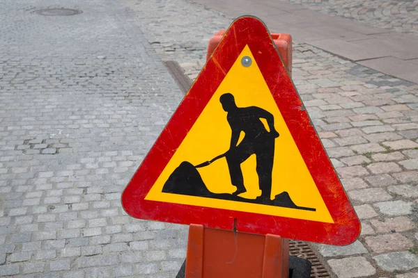 Carretera Obras Iniciar Sesión Entorno Urbano —  Fotos de Stock