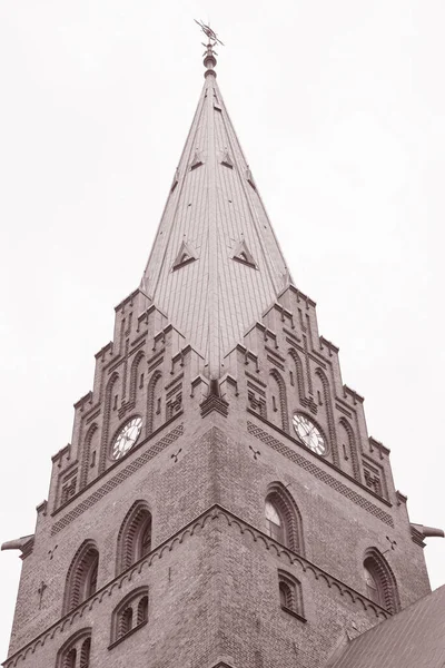 Paters Church Malmo Sweden Black White Sepia Tone — 图库照片