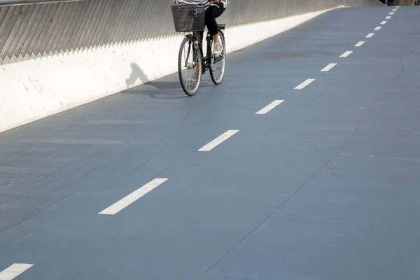 Radweg Mit Radfahrer Kopenhagen Dänemark — Stockfoto