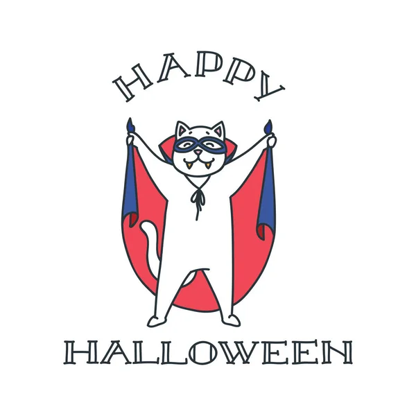Boldog Halloweent Vicces Mindenszentek Napjának Előestéje Ruha Elszigetelt Fehér Background — Stock Vector