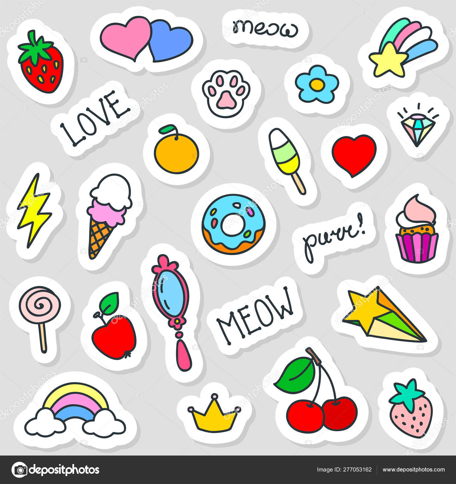 100 PCS Cute Stickers Vinyl Waterproof Stickers for Laptop Computer  Skateboard