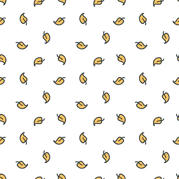 Doodle Motif Sans Couture Avec Des Feuilles Orange Sur Fond — Image vectorielle