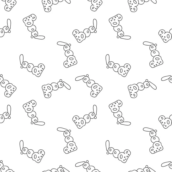 Doodle Nahtlose Muster Mit Handgezeichneten Umrissenen Welt Boo Auf Weißem — Stockvektor