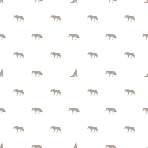 矢量无缝模式与狼在白色背景 — 图库矢量图片