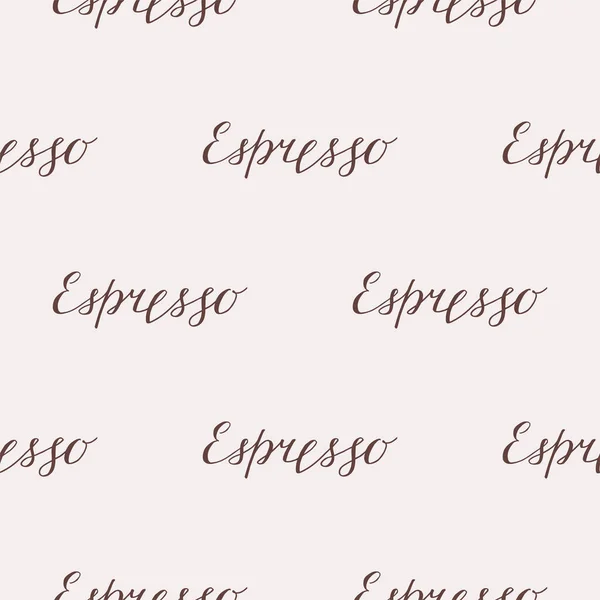 Бесшовный Рисунок Кофе Ручной Рисунок Фона Словом Эспрессо Вектор Eps — стоковый вектор