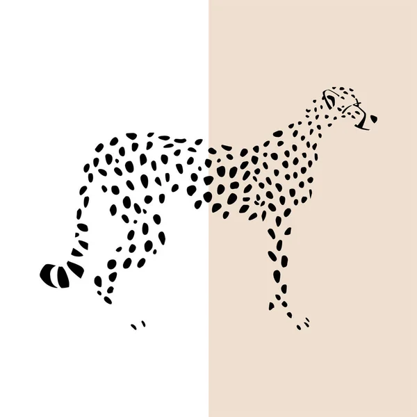 Transparant Silhouet Van Staande Cheeta Vectorillustratie Eps — Stockvector