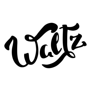 Vals. Beyaz bir arka planda el yazısıyla yazılmış 