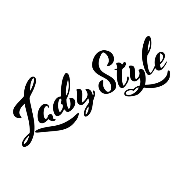 Lady Style Mot Écrit Main Lady Style Isolé Sur Fond — Image vectorielle