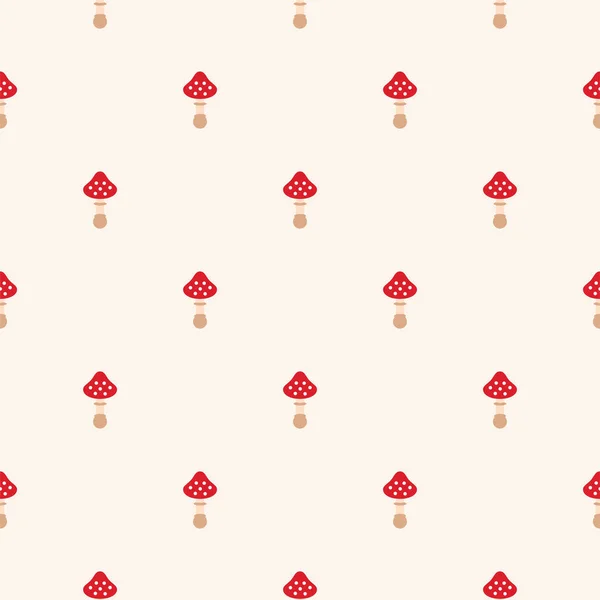 Fly Agaric Pattern Fond Sans Couture Avec Des Champignons Agariques — Image vectorielle