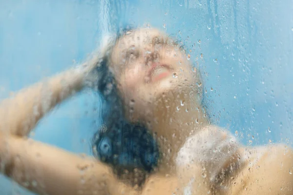 Pessoas Cuidados Com Pele Conceito Higiene Relaxado Jovem Fêmea Com — Fotografia de Stock