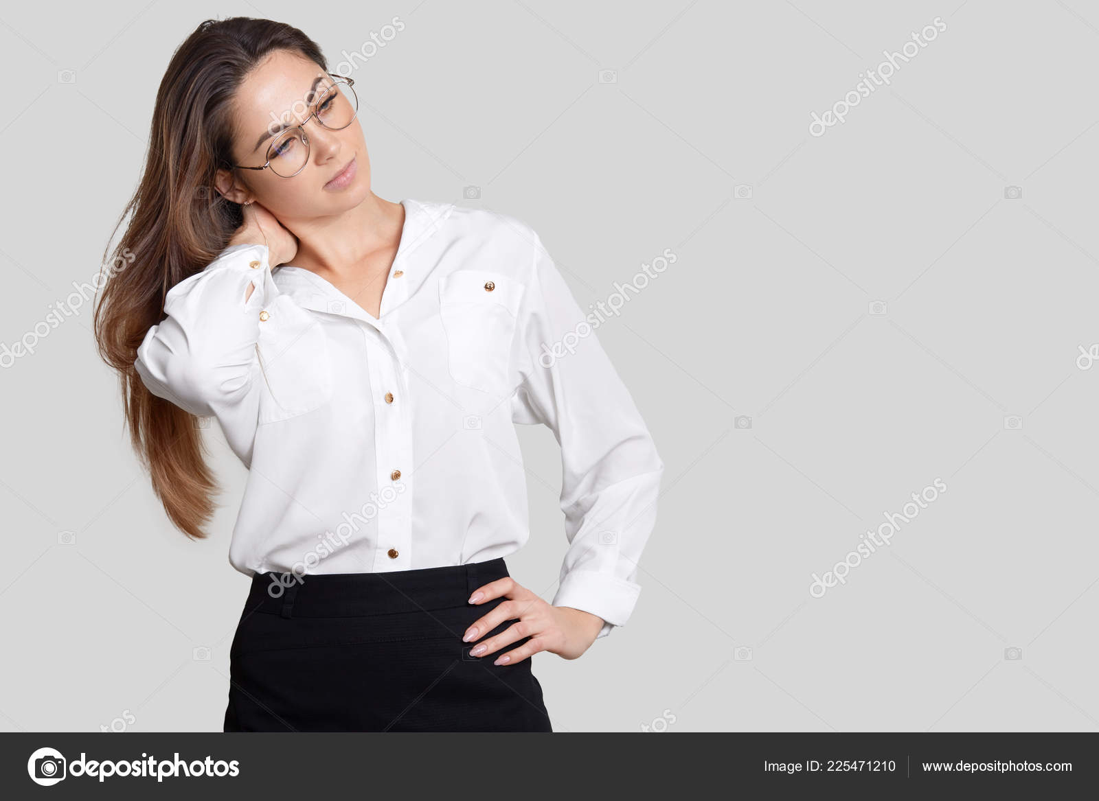 white blouse and black skirt