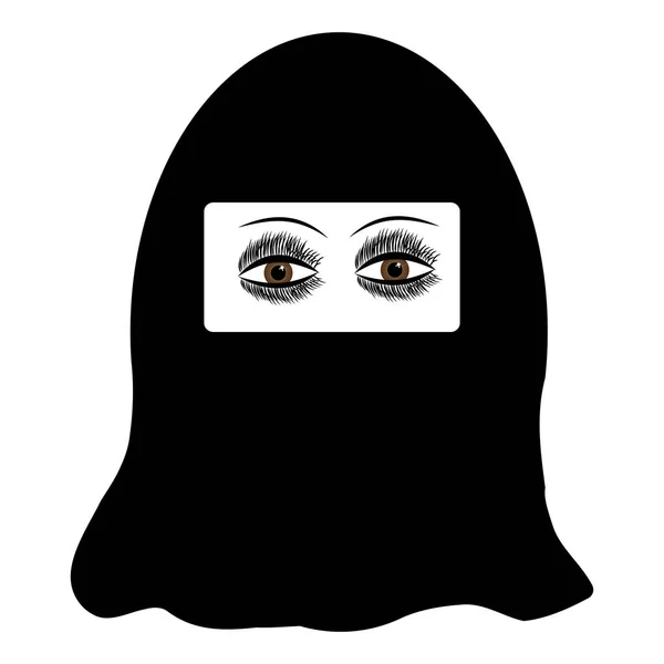 Mujeres Musulmanas Con Niqab Isoaltado Sobre Fondo Blanco Ilustración Vectorial — Vector de stock