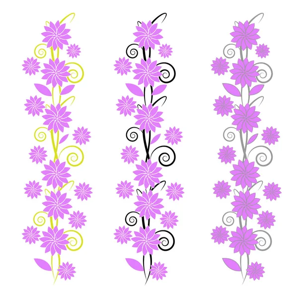 Fleurs Sur Fond Blanc Illustration Vectorielle — Image vectorielle