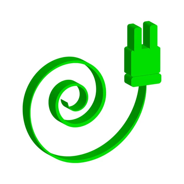 Icono Enchufe Eléctrico Verde Aislado Sobre Fondo Blanco Ilustración Vectorial — Vector de stock