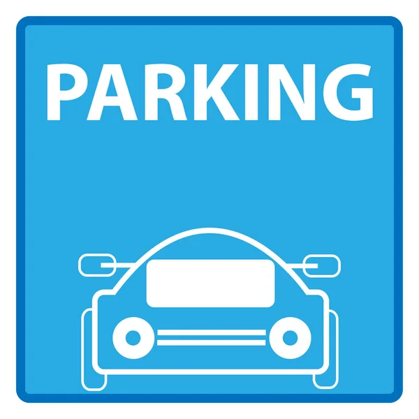 Mavi Park izole üzerinde beyaz arka plan oturum açın. İşaret ve semboller. Vektör esnaf.