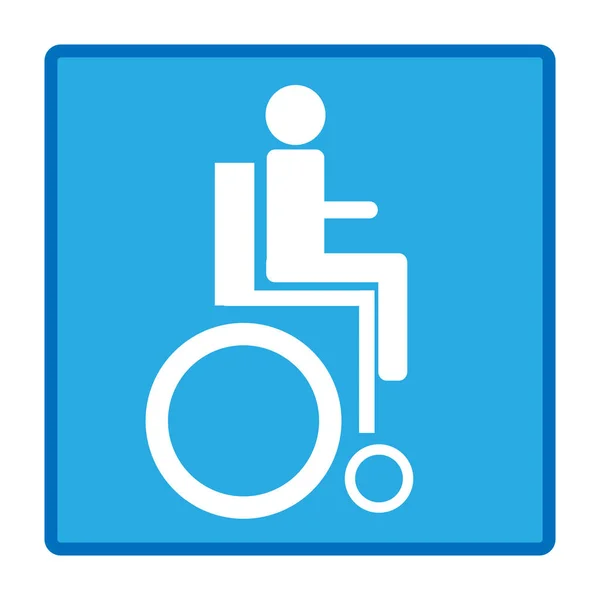 Pessoa Com Deficiência Sinal Cadeira Rodas Isolada Fundo Branco Ilustração — Vetor de Stock