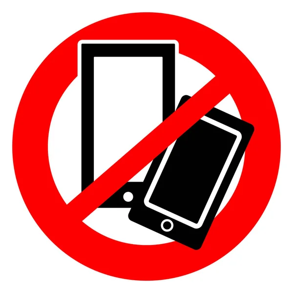 Žádné Mobilní Telefony Symbolu Ban — Stockový vektor