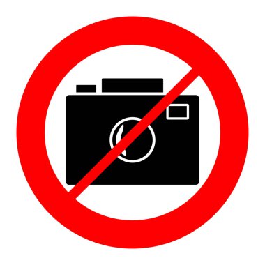 Beyaz arka plan hiçbir kamera sembolü. Vektör çizim.